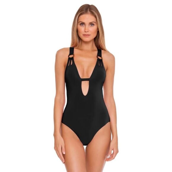 BECCA Cutout Plunge Swimsuit NWT - Picture 2 of 10